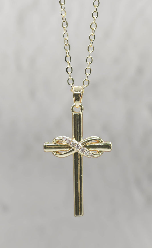 Gold Infinity Cross Necklace