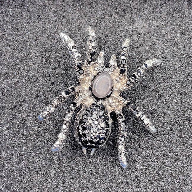 Spider Alloy Rhinestone Brooch
