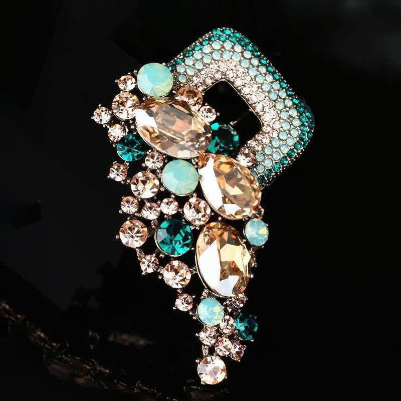 Floral Rhinestone Pin