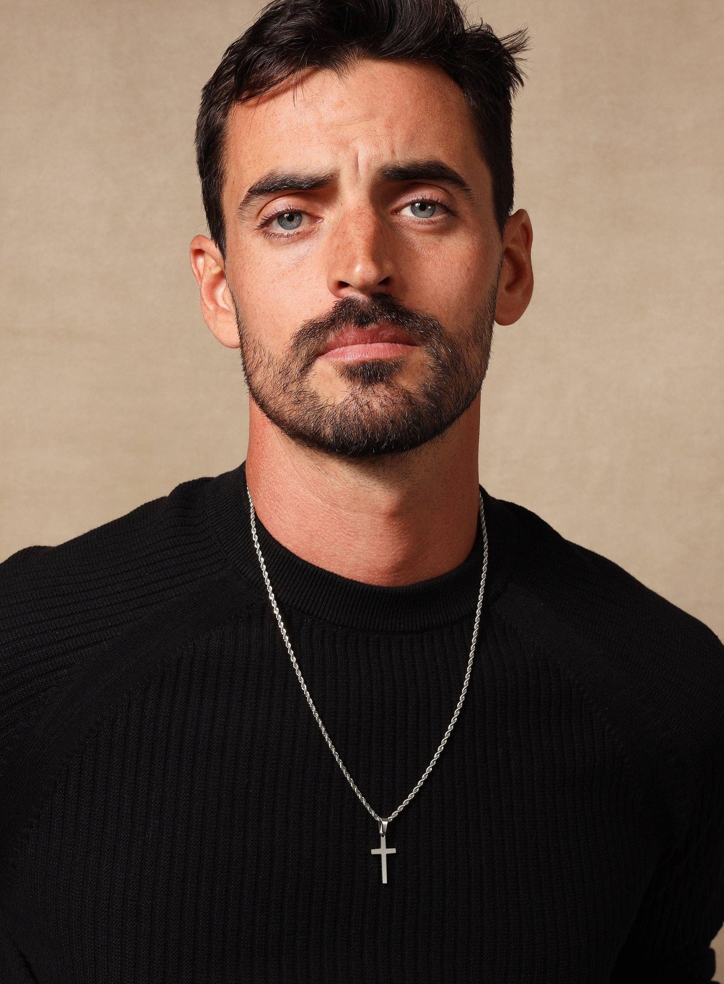 Waterproof Medium Silver Cross Pendant