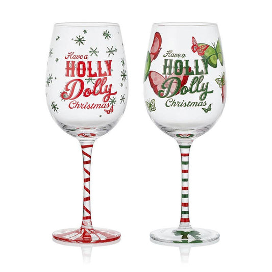 Dolly Parton Holly Dolly Wine Glasses S/2 Giftbox