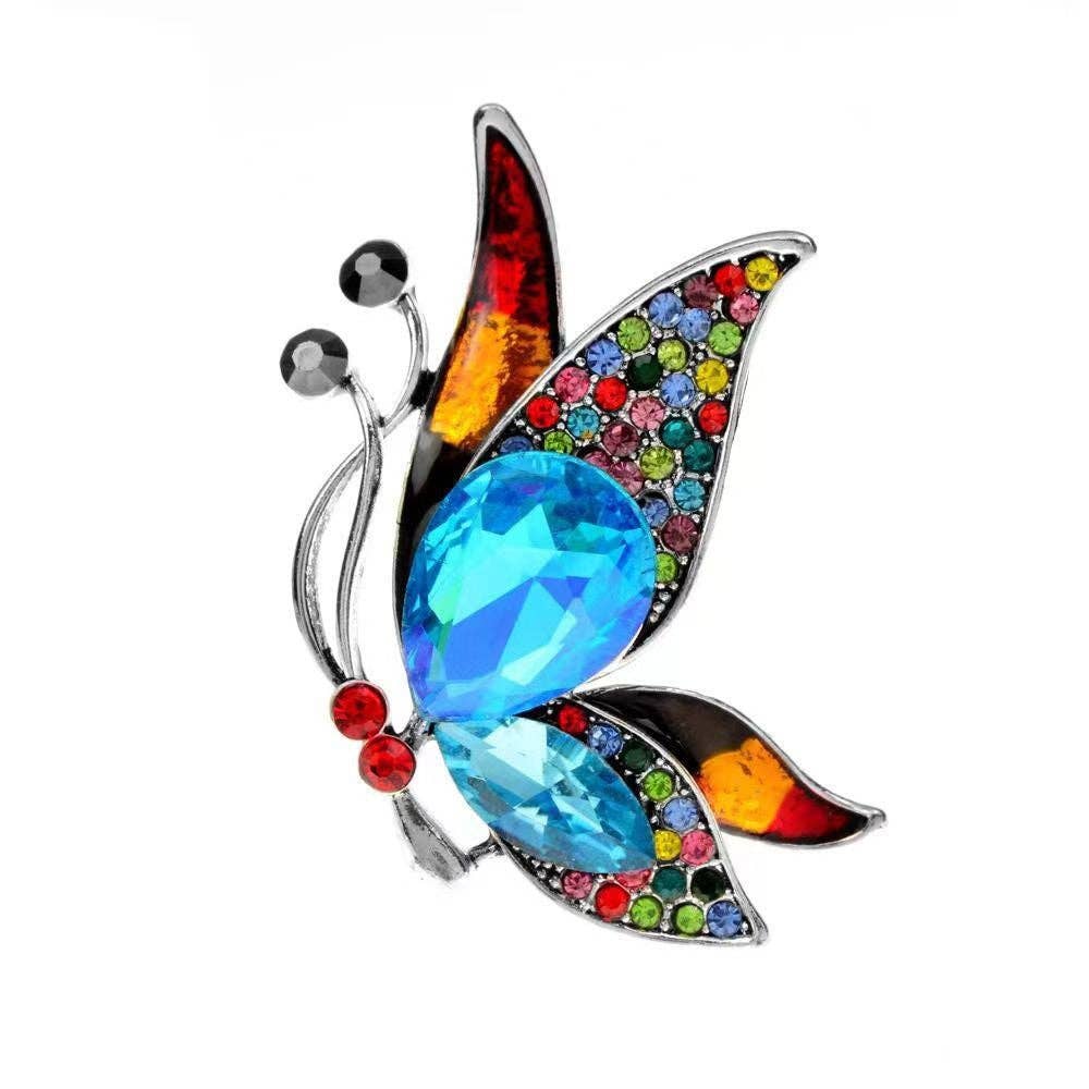 Butterfly Rhinestone Alloy Brooch