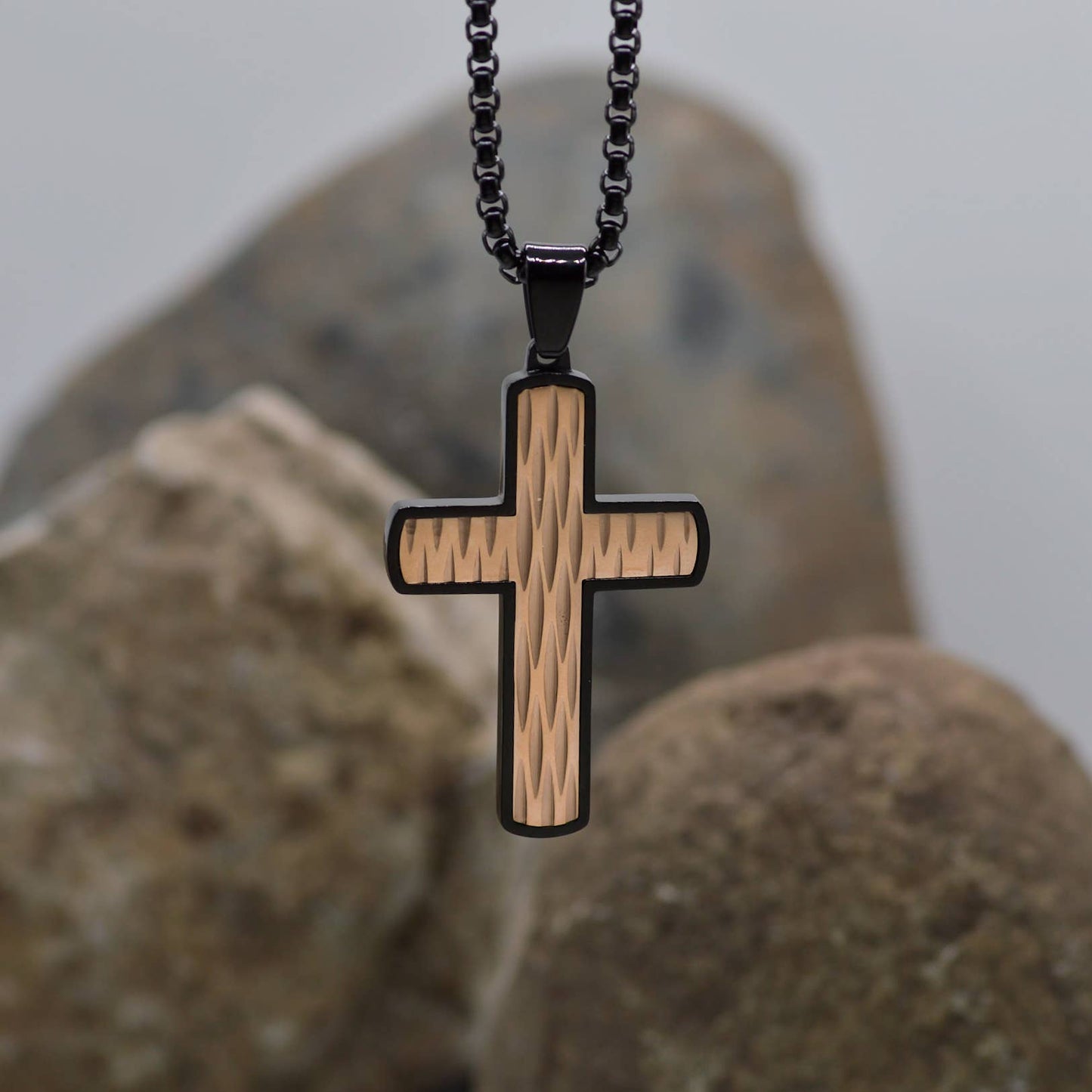 Copper/Black Cross Necklace