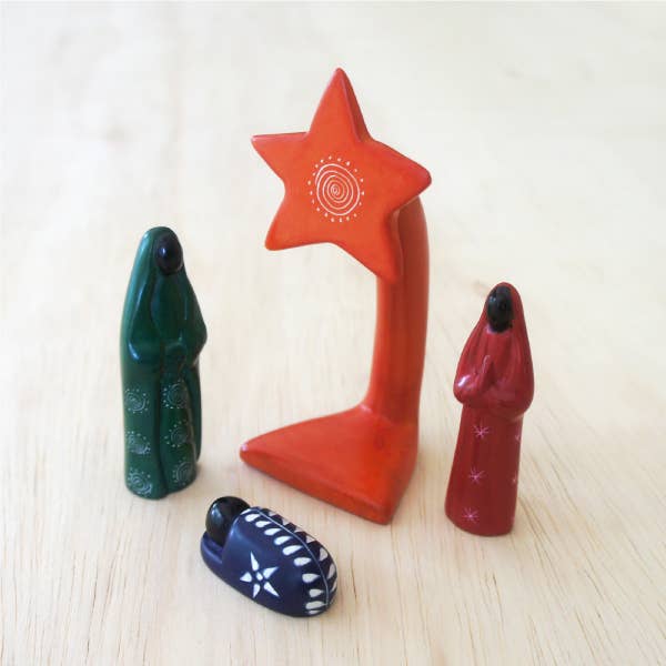 Colorful 4 Piece Nativity