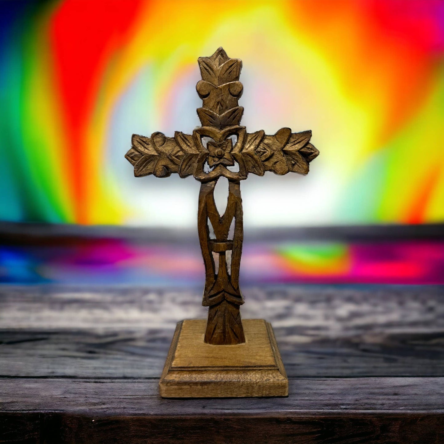 San Angelo Hand Carved  Mango Wood Table Cross
