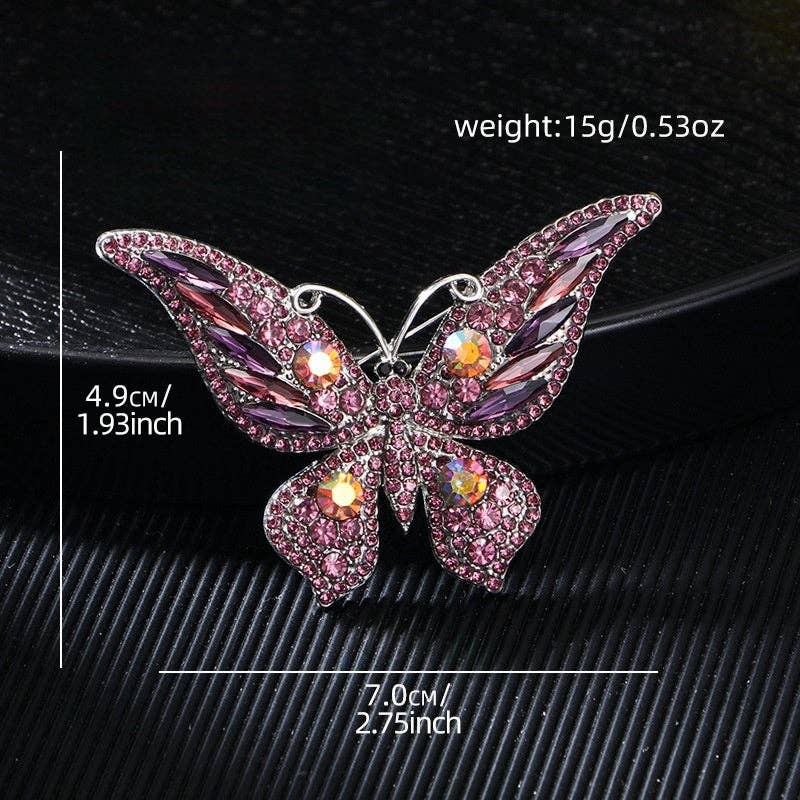 Small Style Butterfly Rhinestone Brooch Pin