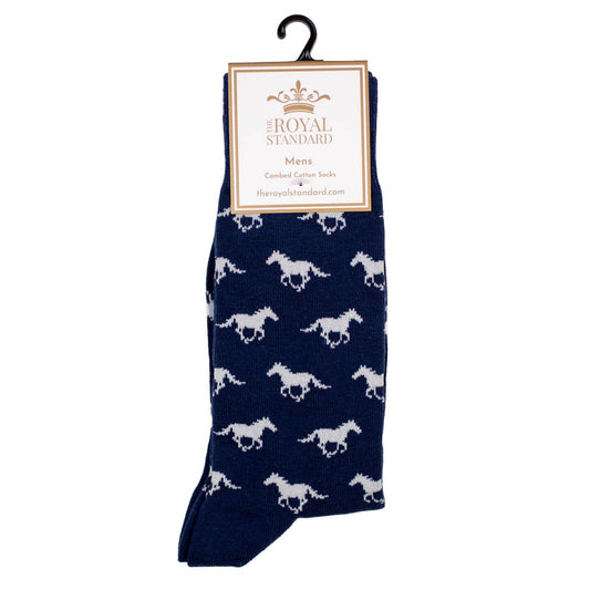Men's Mustang Socks   Navy/White   One Size