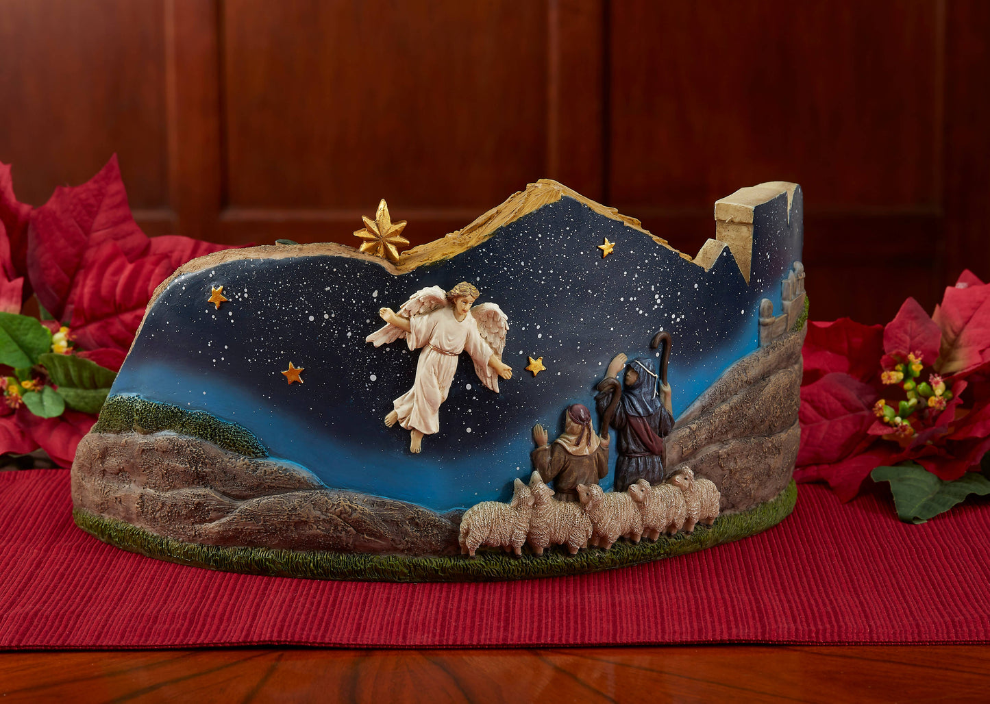 3 Kings Lighted Panorama Nativity Gold Frankincense Myrrh