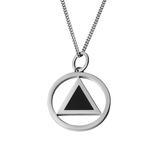 Recovery Equilateral Triangle Circle Necklace