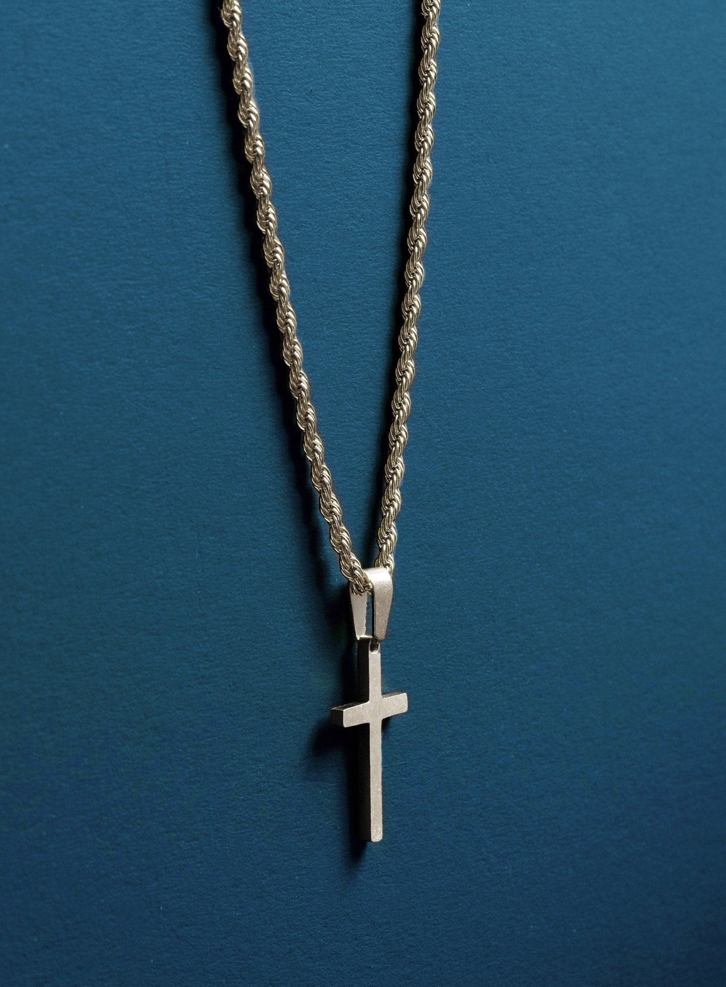 Waterproof Medium Silver Cross Pendant