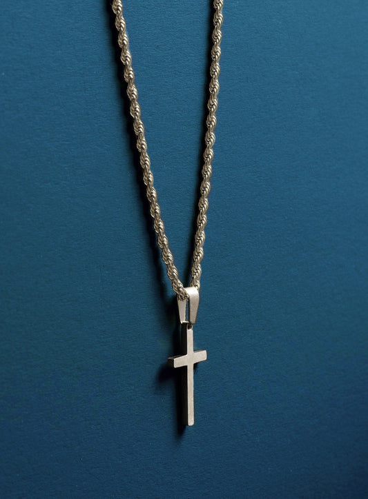 Waterproof Medium Silver Cross Pendant