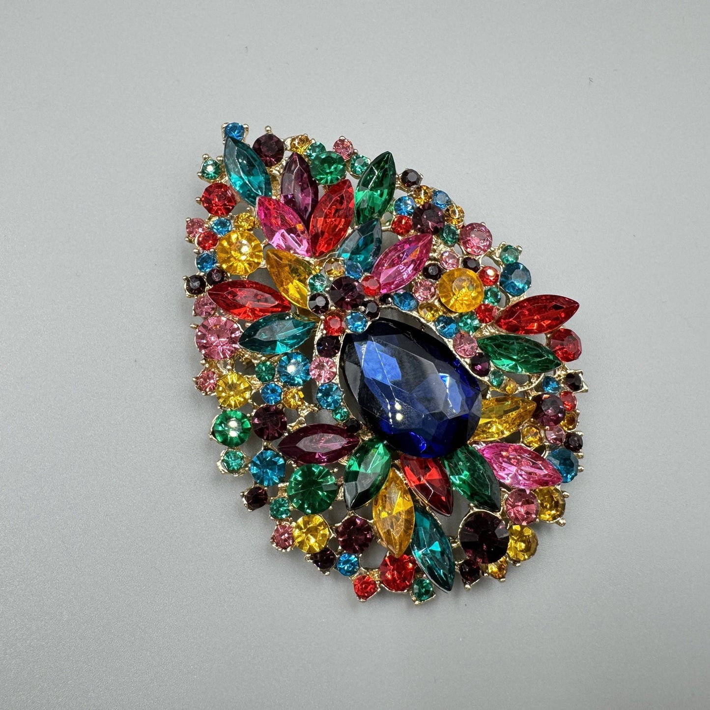 Teardrop Rhinestone Brooch