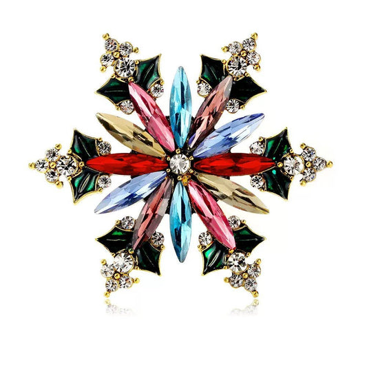 Snowflake Alloy Rhinestone Brooch