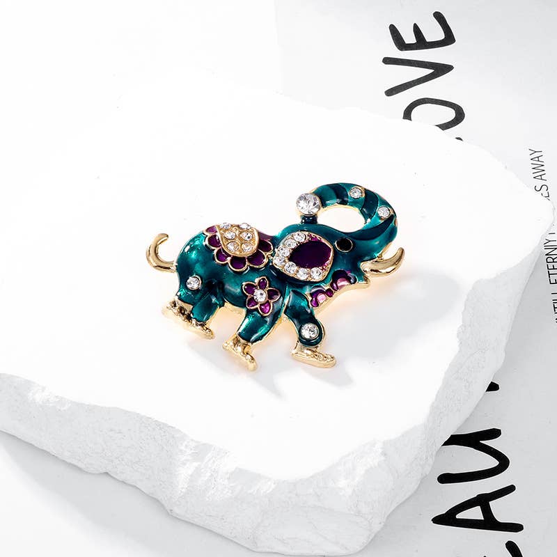 Elephant Rhinestone Pin
