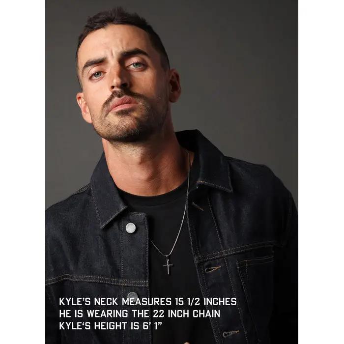 316L Stainless Steel Medium Bamboo Cross Necklace - 18in-