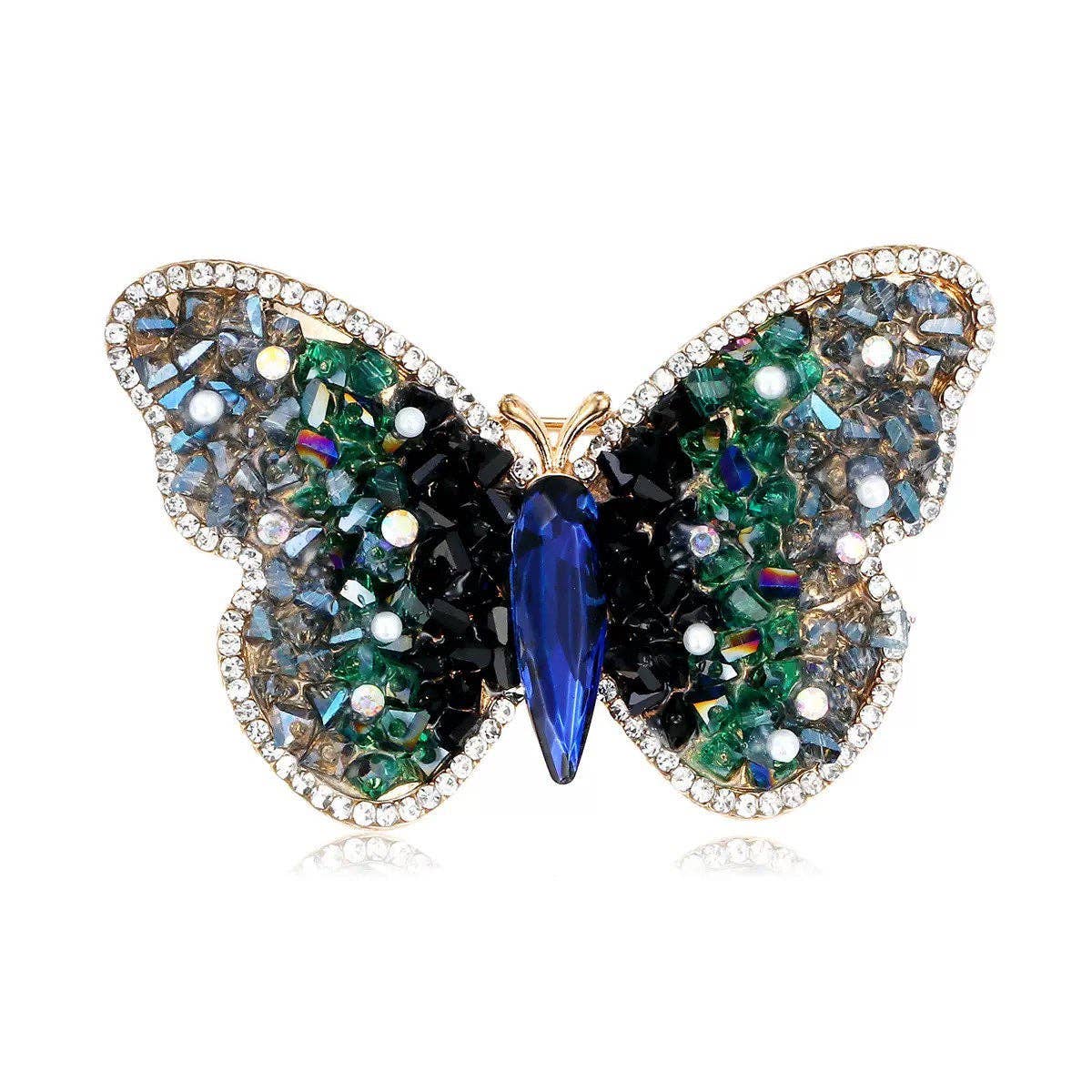Butterfly Alloy Rhinestone Brooch