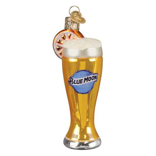 Glass Of Blue Moon Beer Ornament