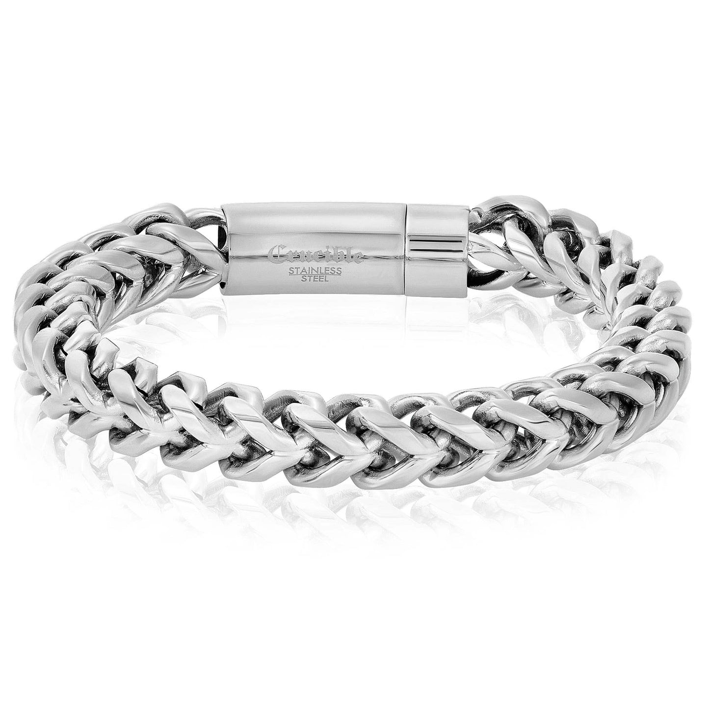 Crucible Rounded Franco Chain Steel Bracelet (10mm)