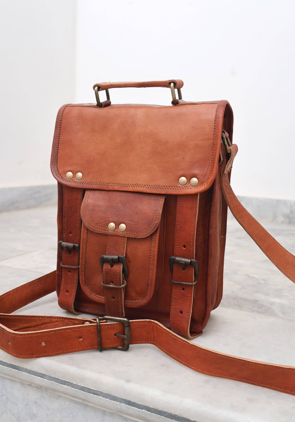 Leather Shoulder Travel Crossbody Bag Macbook Ipad Satchel