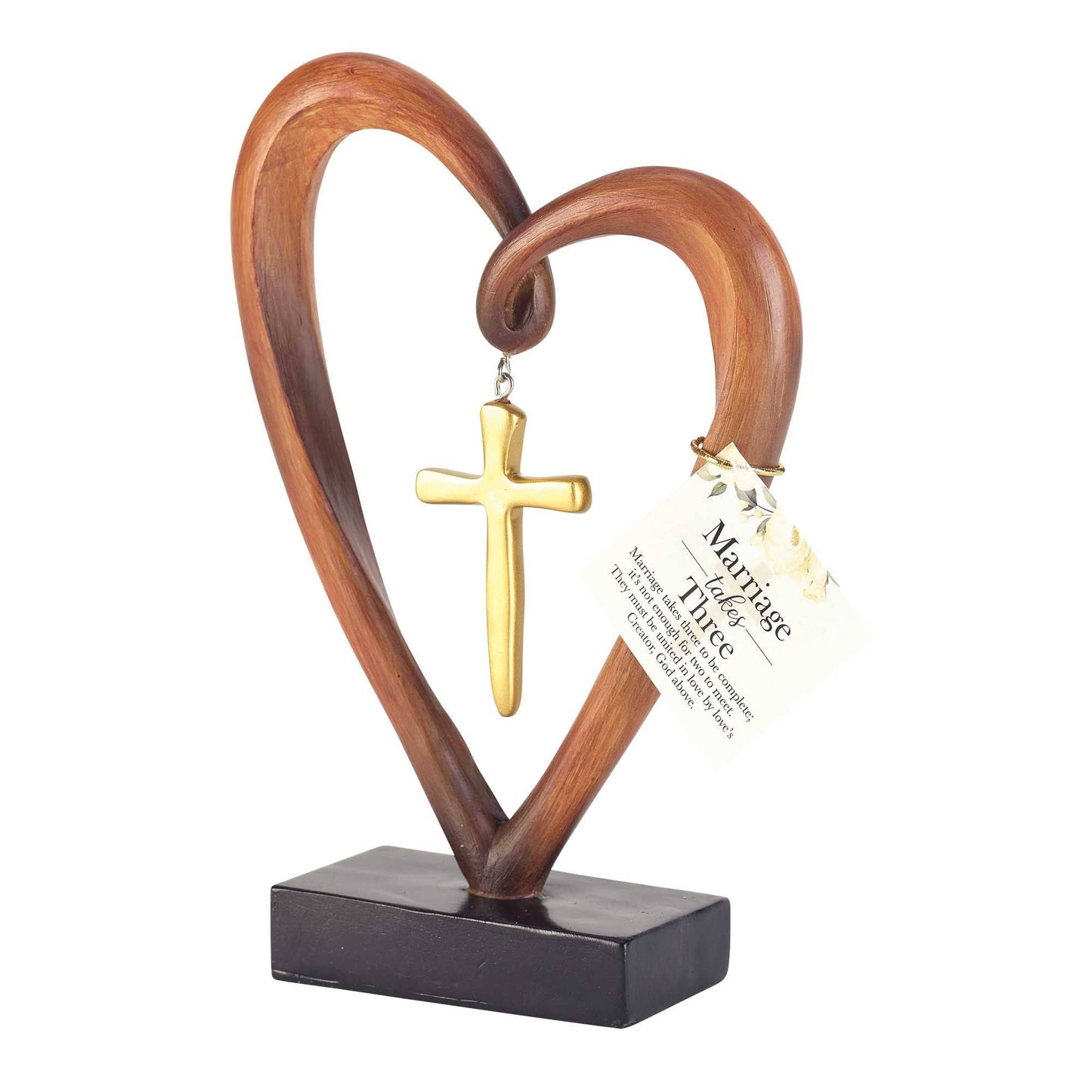 Heart Gold Cross Tabletop Cross