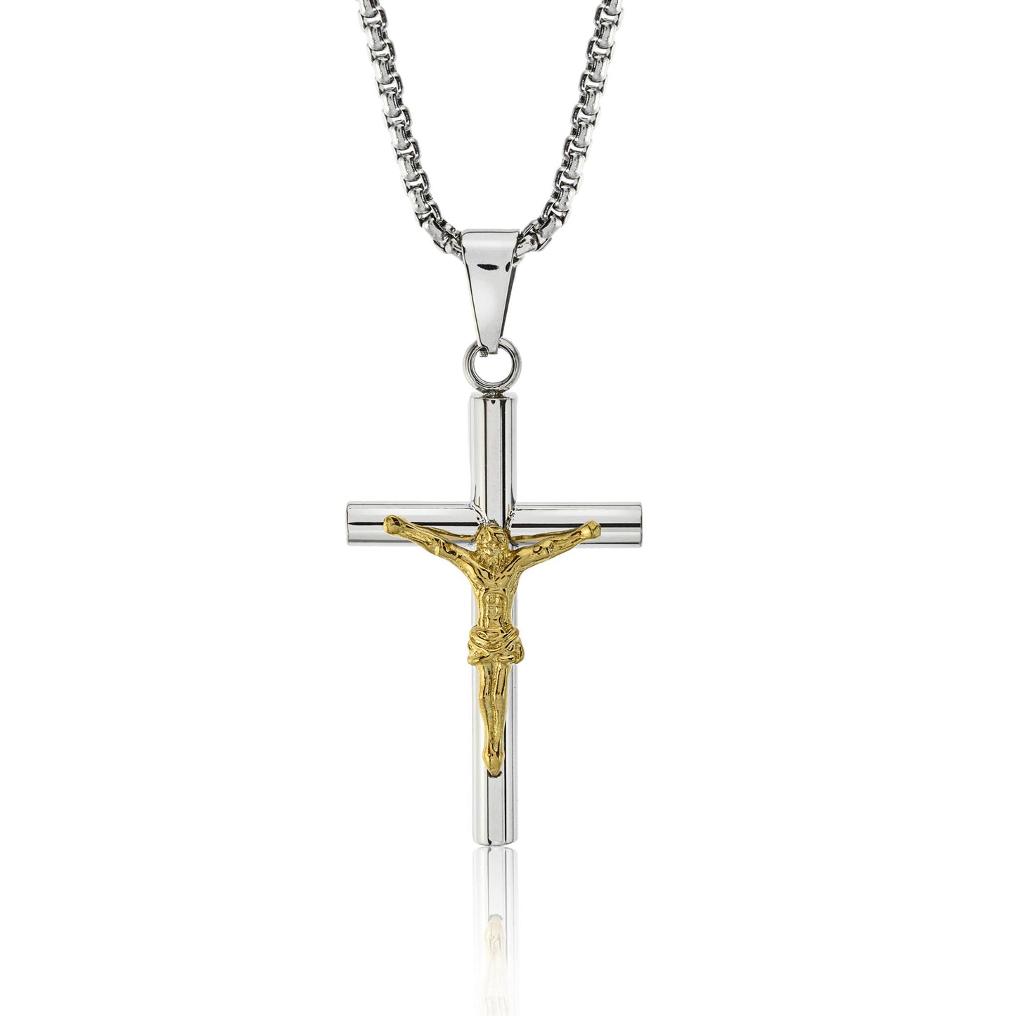 Crucifix Pendant Necklace Stainless Steel