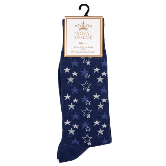 Men's Stars Socks   Blue/White   One Size