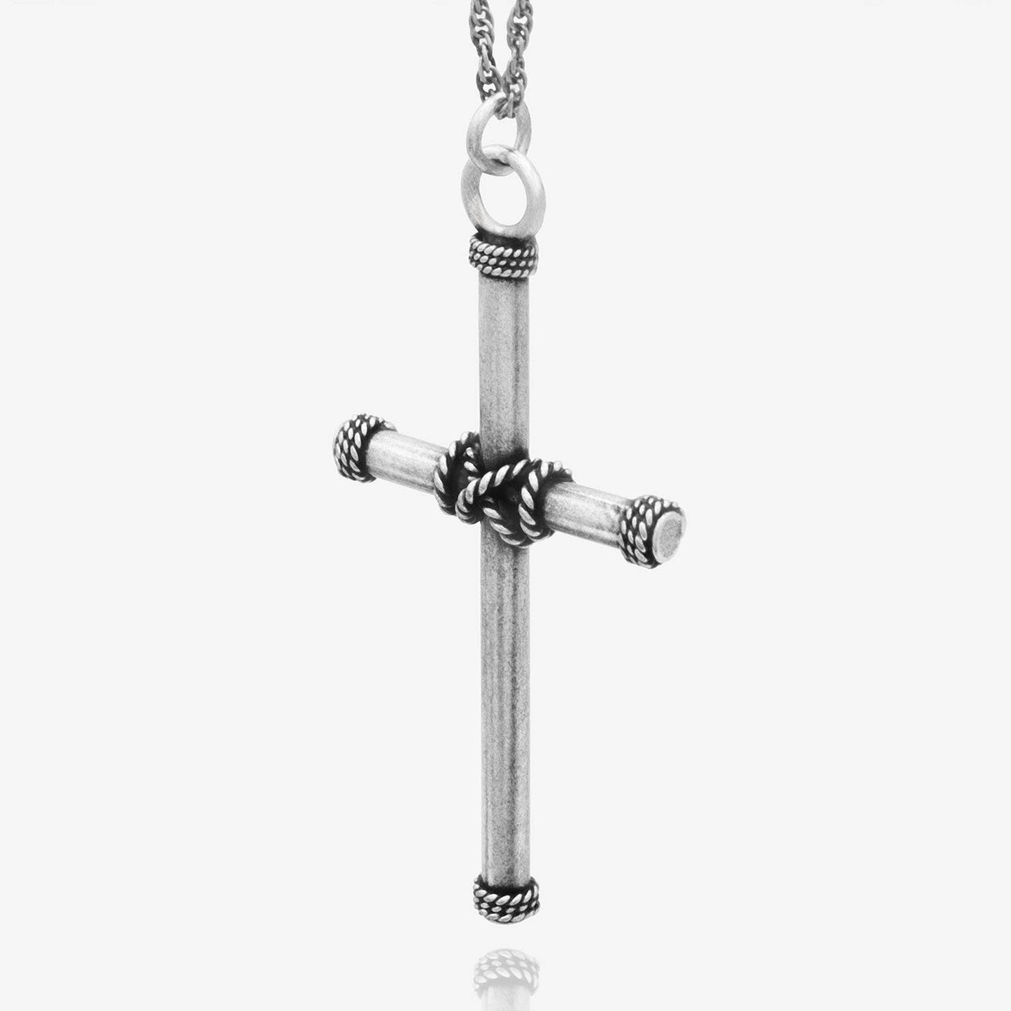 Antique Christian Stainless Steel Rope Cross Pendant