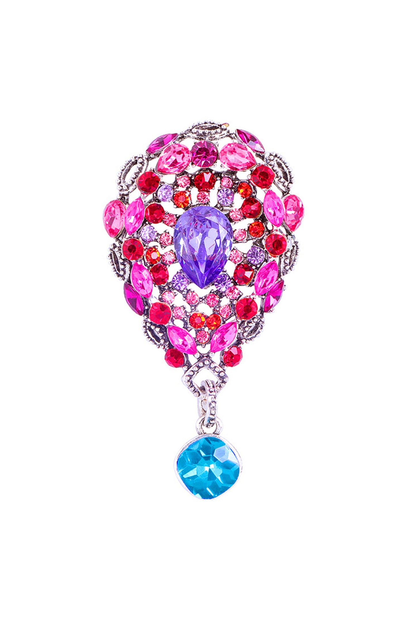 Teardrop Rhinestone Brooch