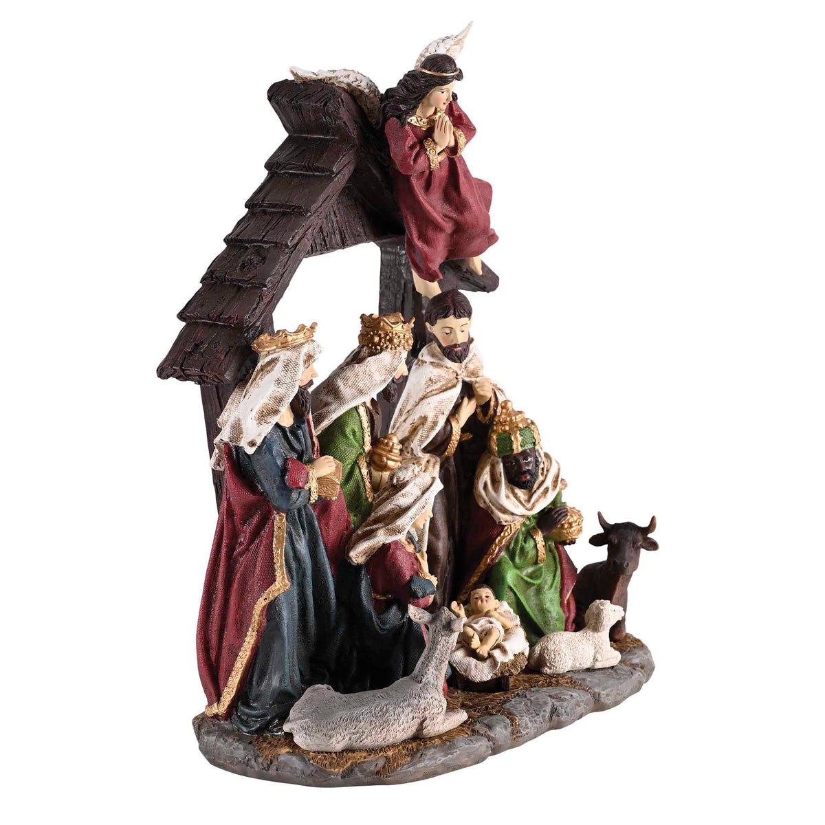 Nativity Holy Family Animals Creche - 12.5" tall