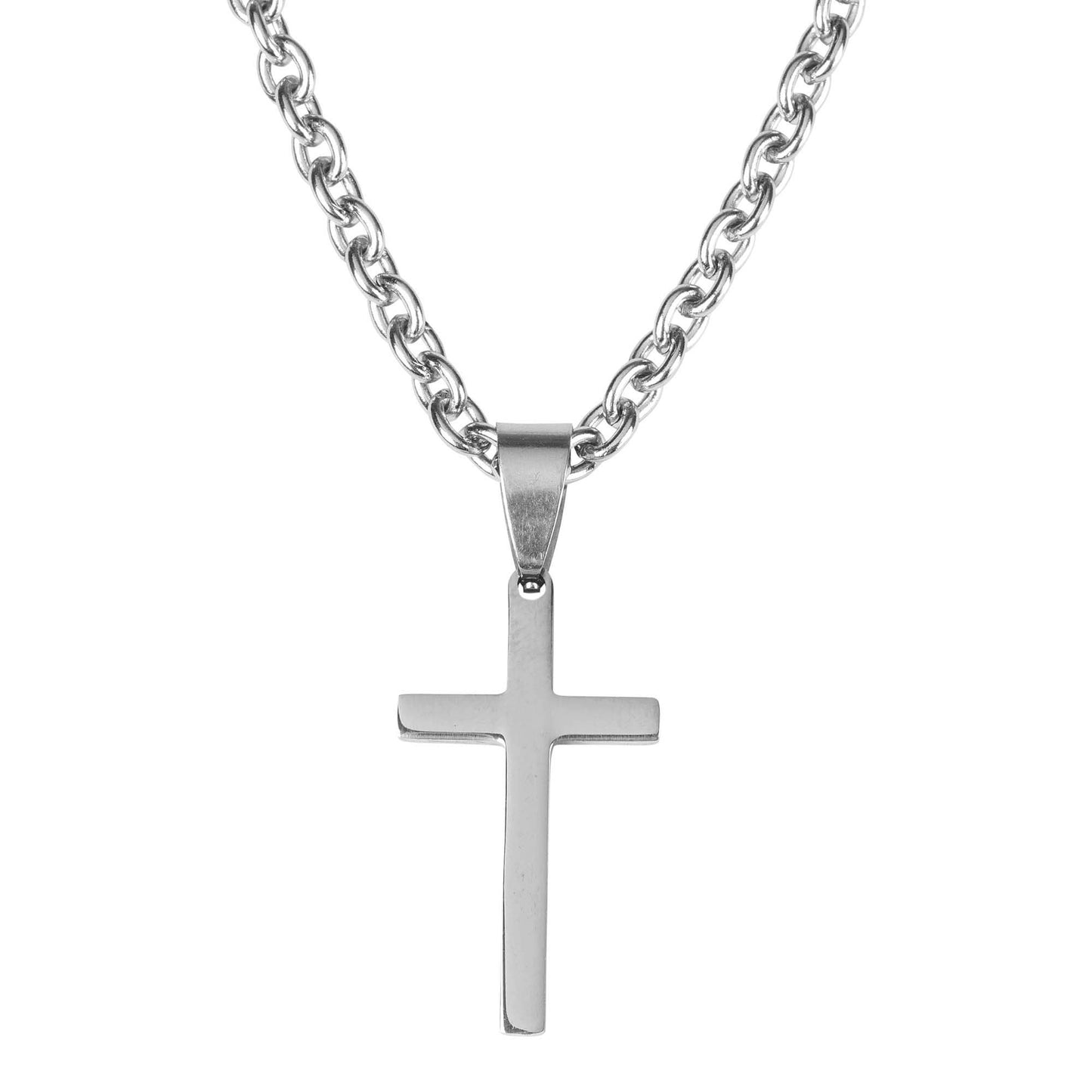 Stainless steel thin box cross necklace Sale