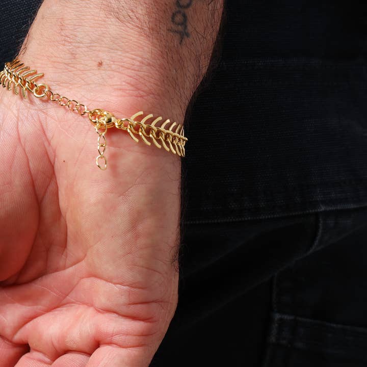 Gold Plated St Steel Spine Bracelet