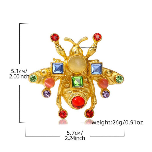 Baroque Rhinestone Bee Brooch Pin