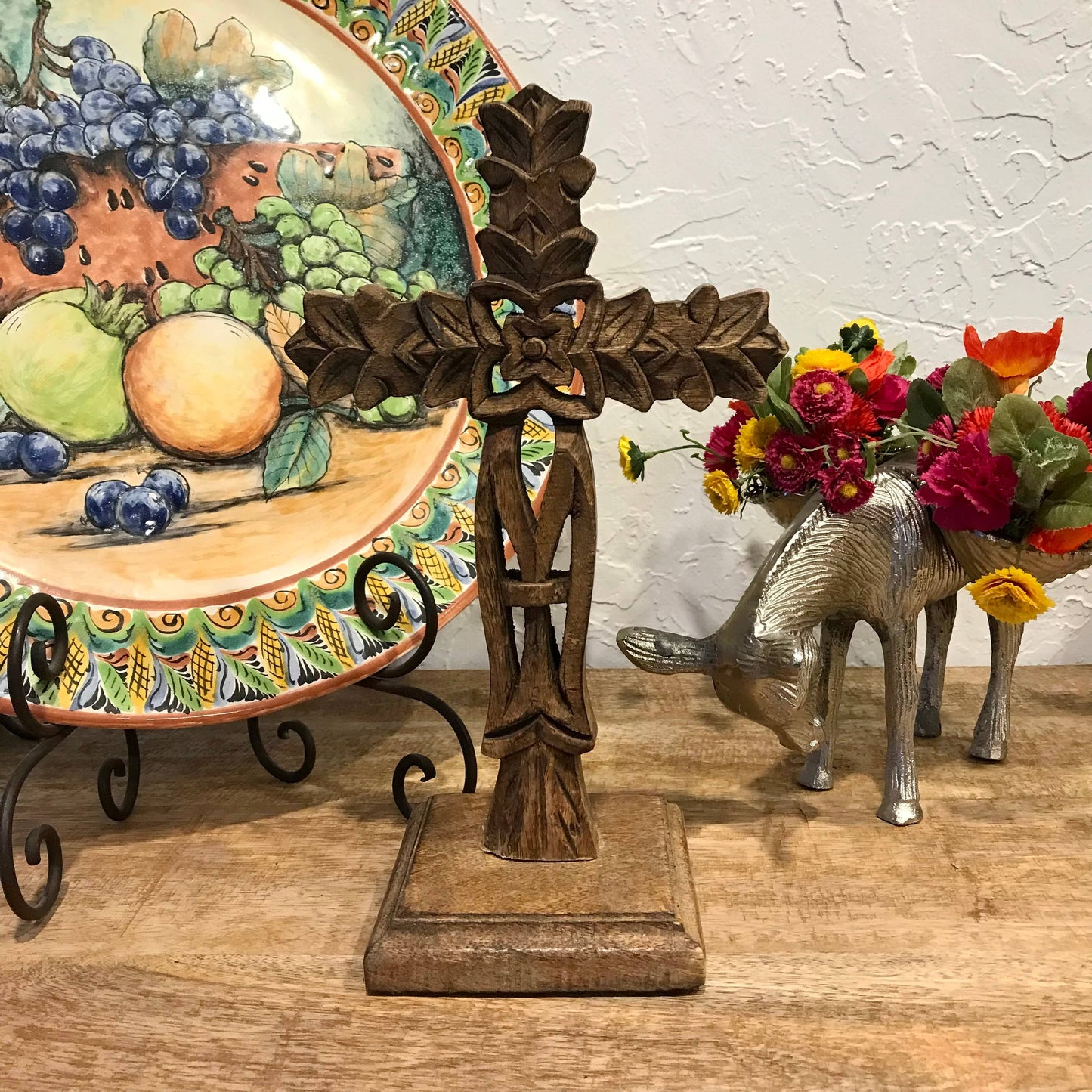 San Angelo Hand Carved  Mango Wood Table Cross
