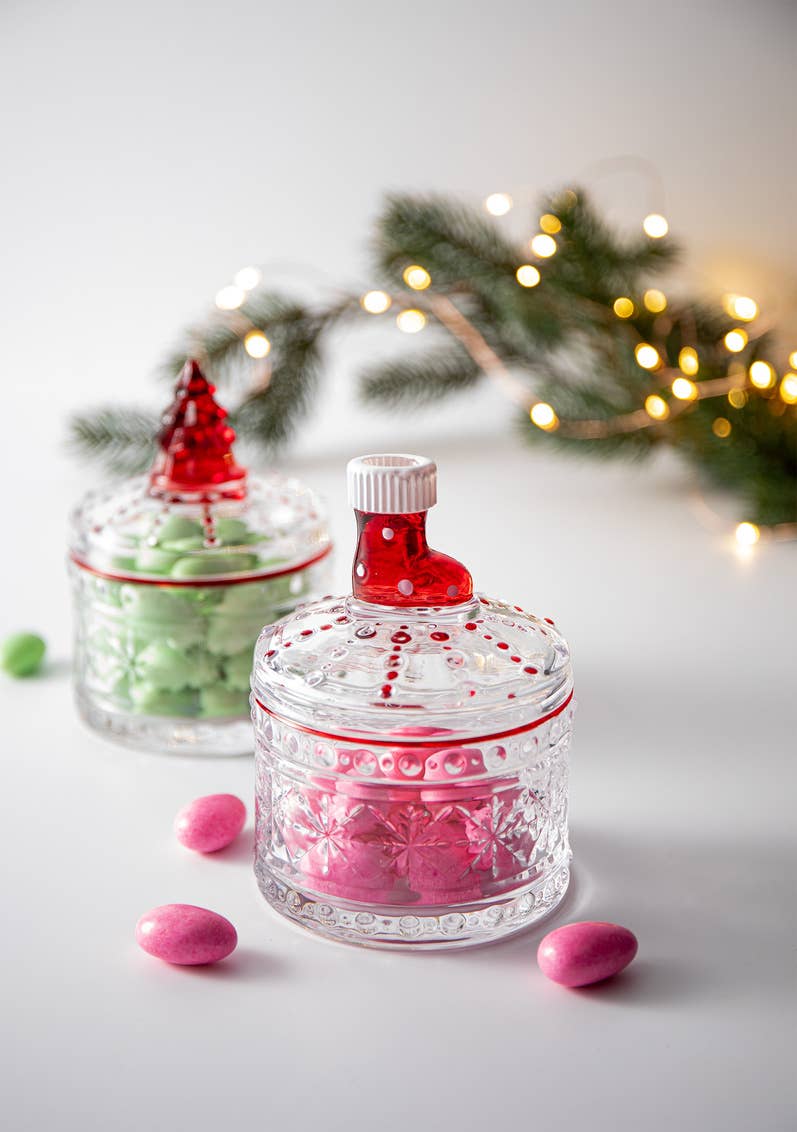 Christmas Stocking Crystal Keepsake Covered Box - Holiday