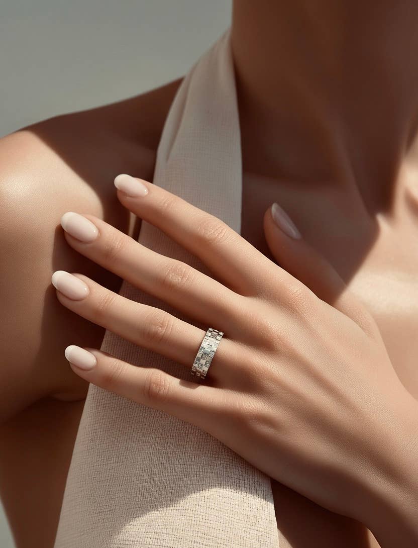 Pavé Trellis Ring [Wide Band]