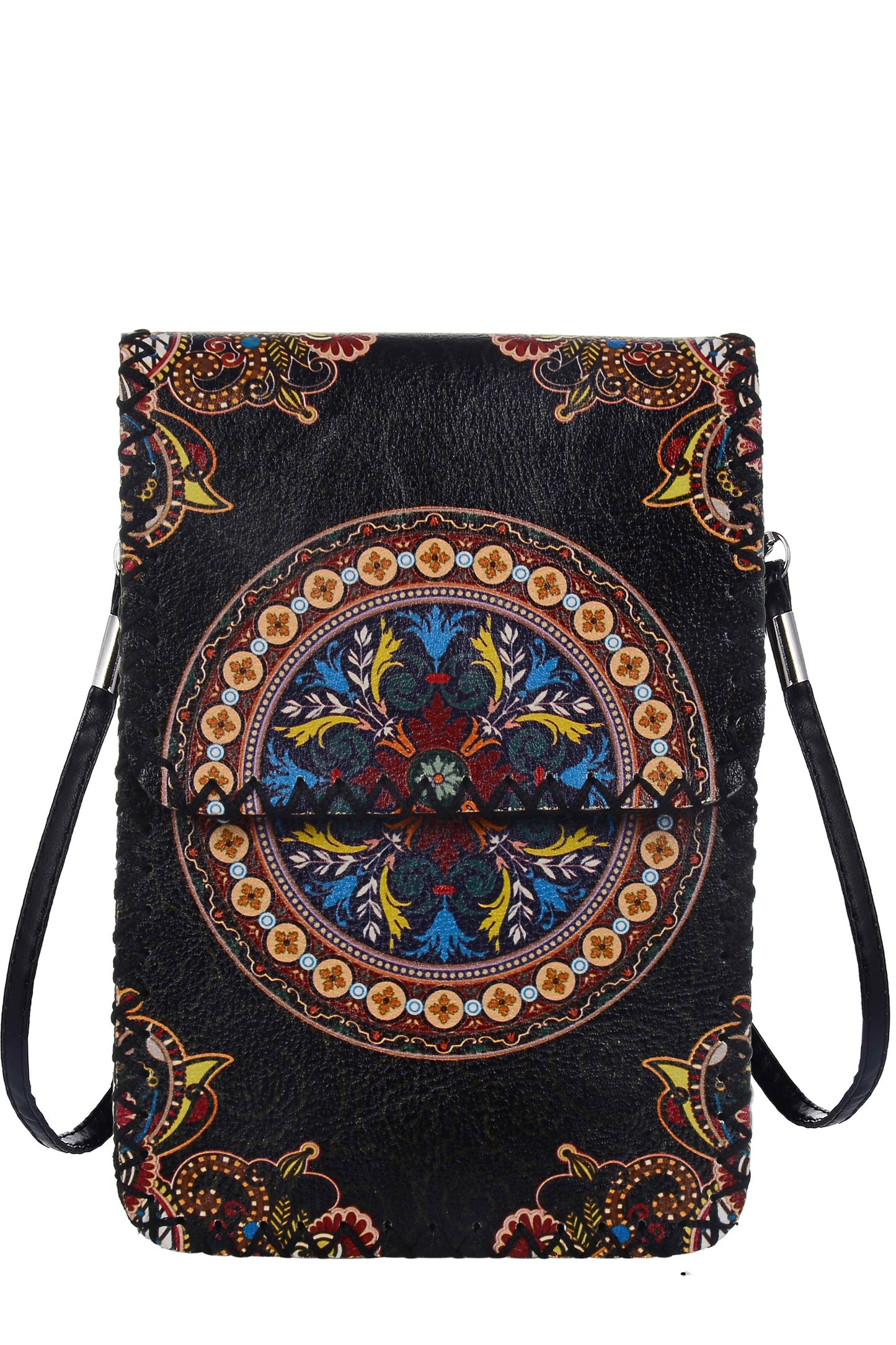 Medallion Print Crossbody - Brown