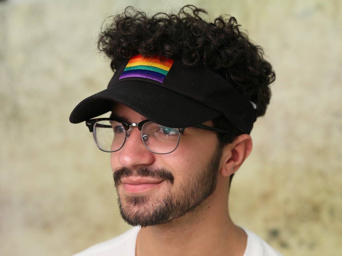 Rainbow Flag Visor in Black