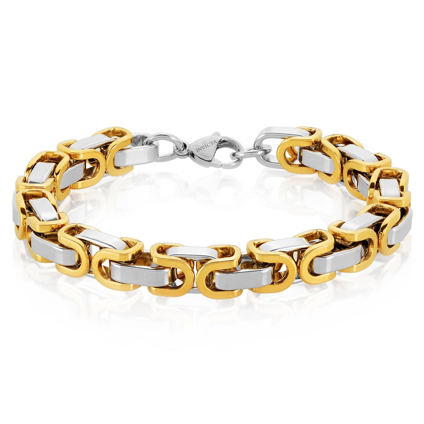 Invicta Jewelry Byzantine Chain Steel Bracelet (8mm) - 8.75"