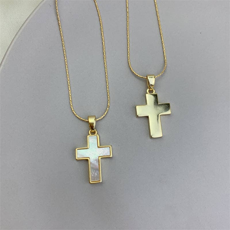 Mother Of Pearl Cross Pendant