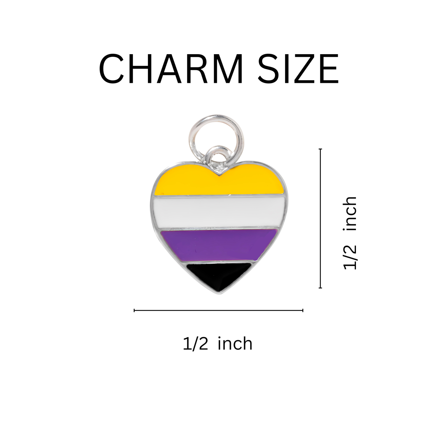 Non-Binary Flag Heart Necklaces