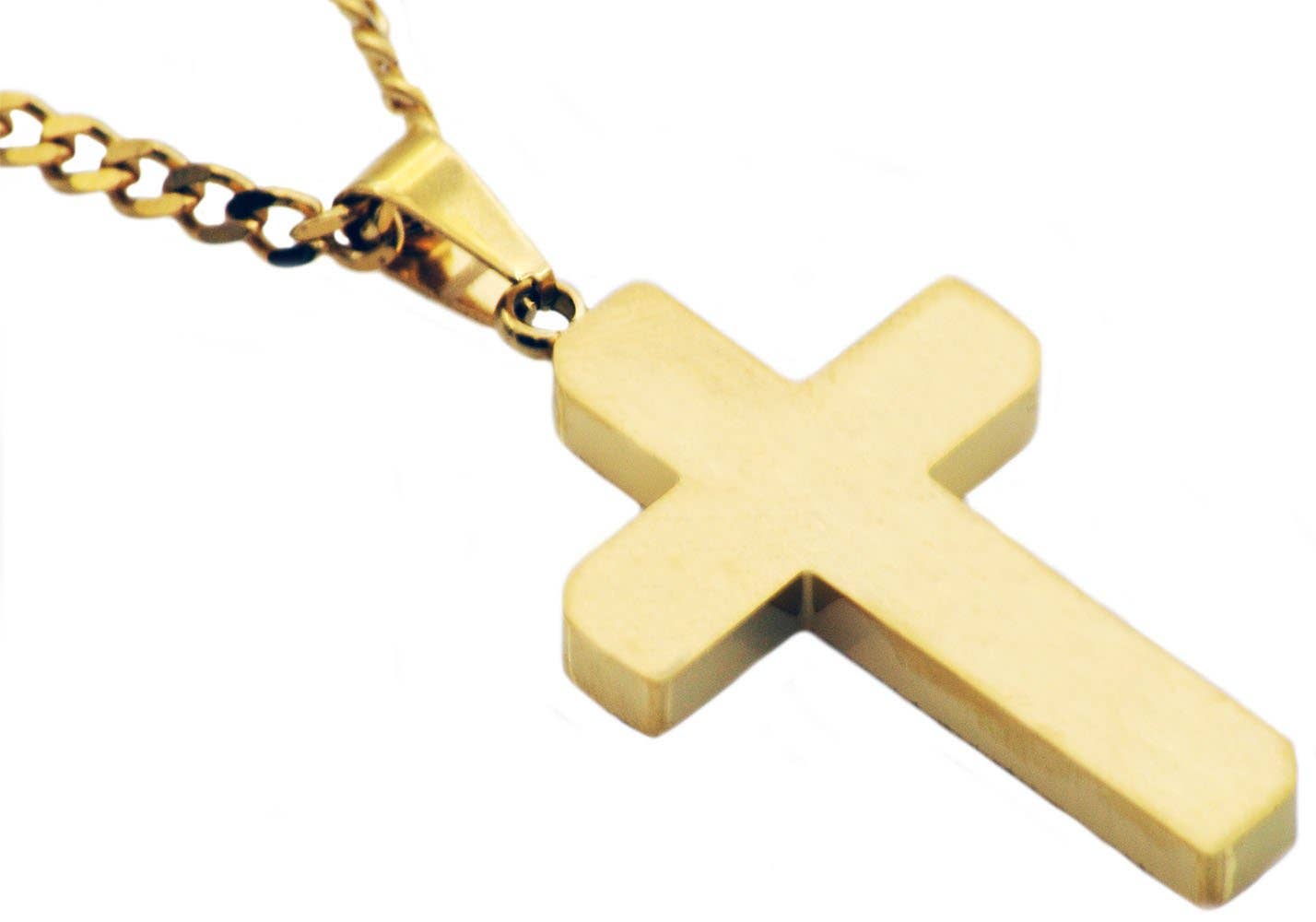 Men's Gold Stainless Steel Cross Pendant