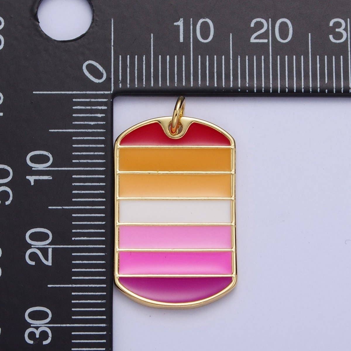 24K Filled Lesbian Pride Tag Pendant