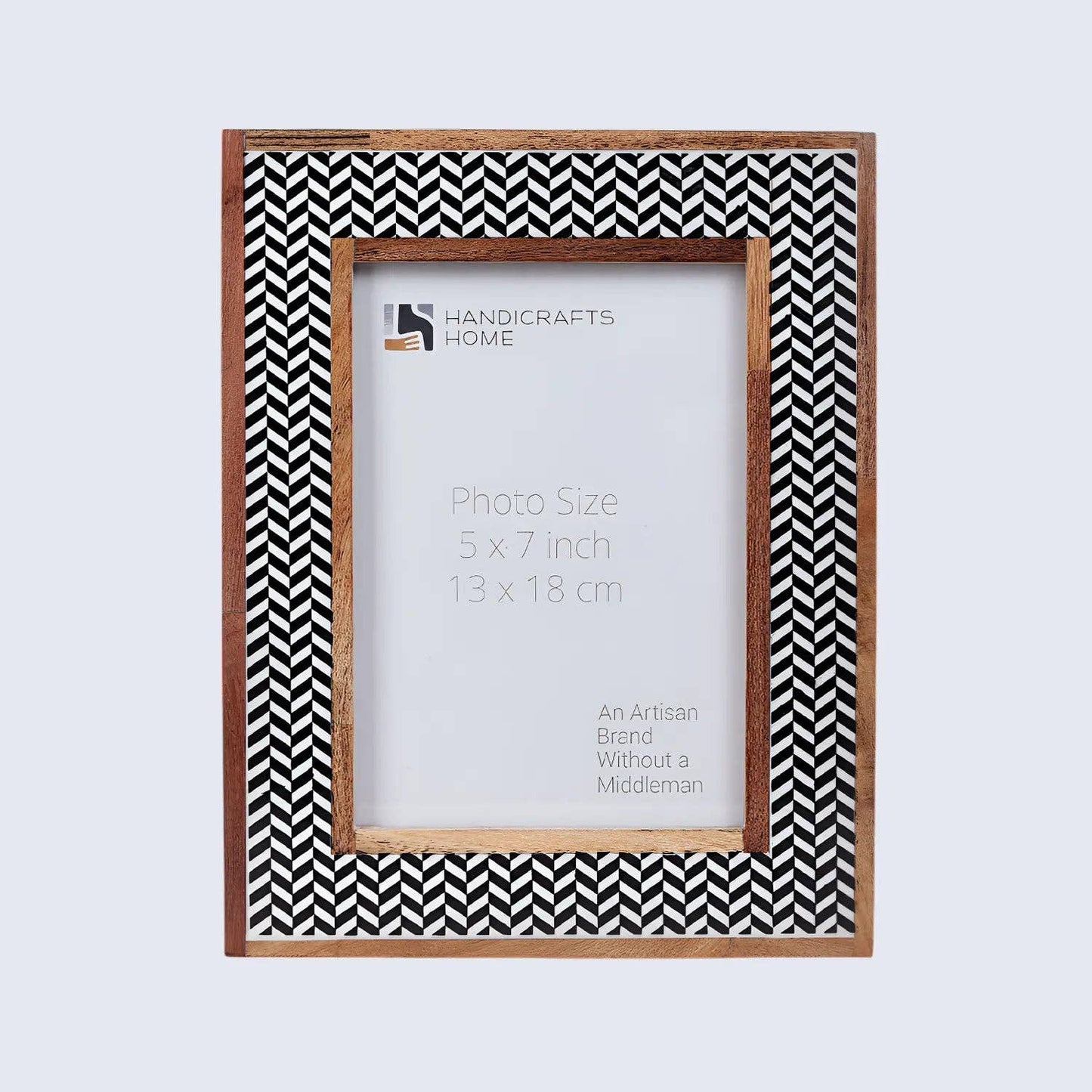 Chevron Herringbone Resin Inlay Picture Frames Wooden Border