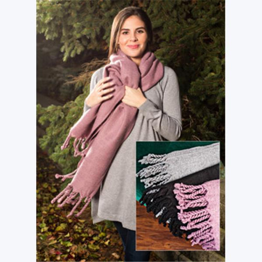 Wide Fringed Scarf