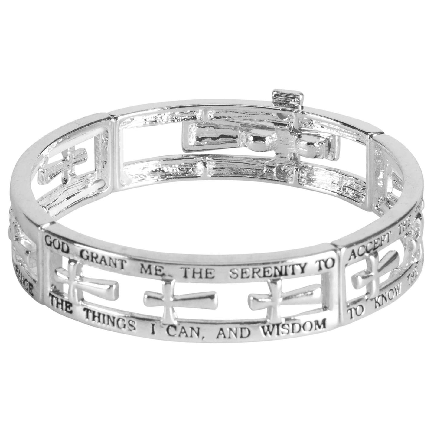 Stretch Bracelet Serenity Prayer Cross