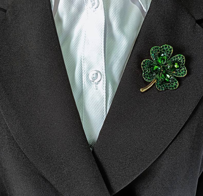 Clover Rhinestone Pin