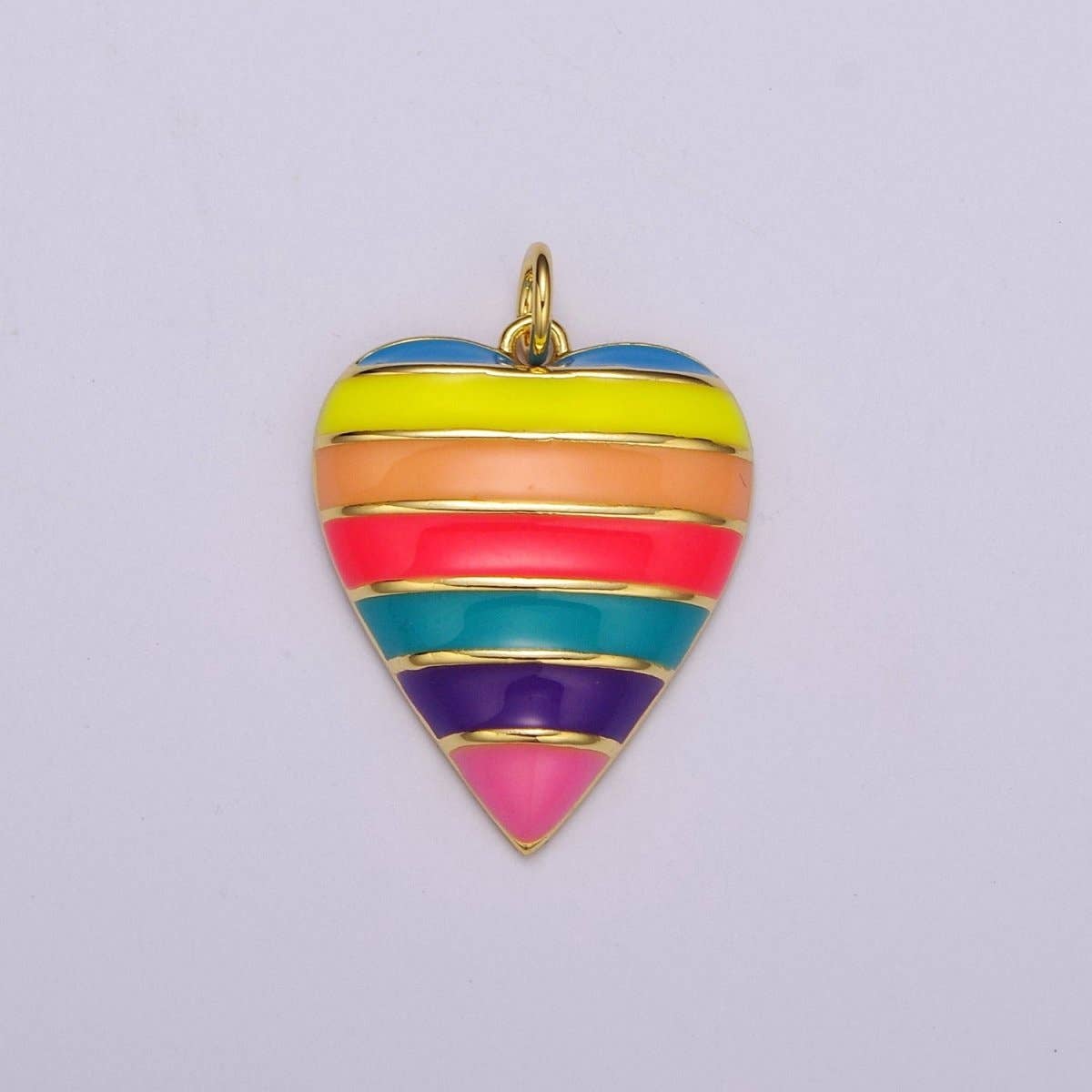 Enamel Rainbow Heart Pendant