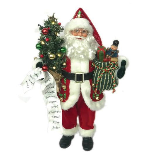 18" Merry Xmas Claus W/Lights