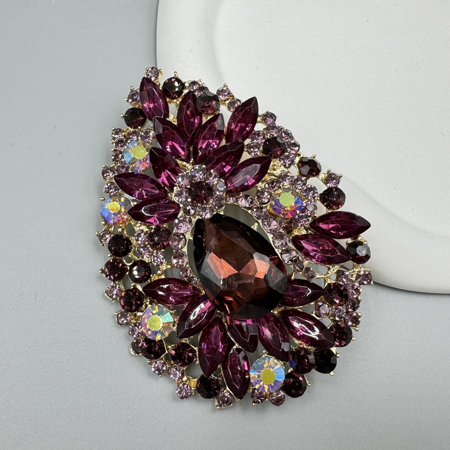 Teardrop Rhinestone Brooch