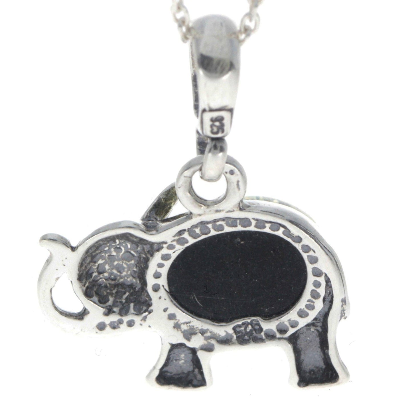 925 Sterling Silver & Baltic Amber Elephant Pendant
